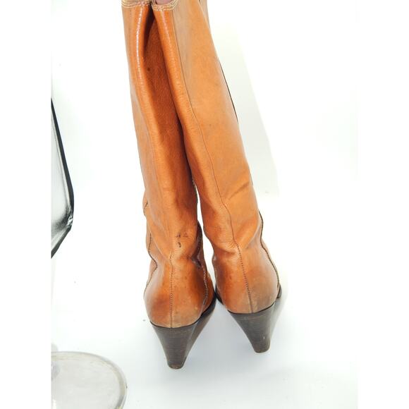 Vintgage Davos Gommas Leather CowBoy Boots Size 8 Pull on - Picture 4 of 9